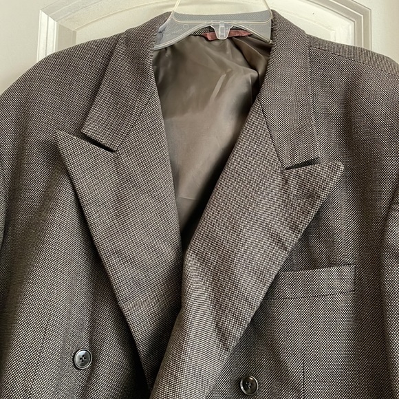 ♻️Ciero Athletic 100 Percent Pure Wool Brown Black Gray Men Blazer Jacket sz L46 - Picture 10 of 17